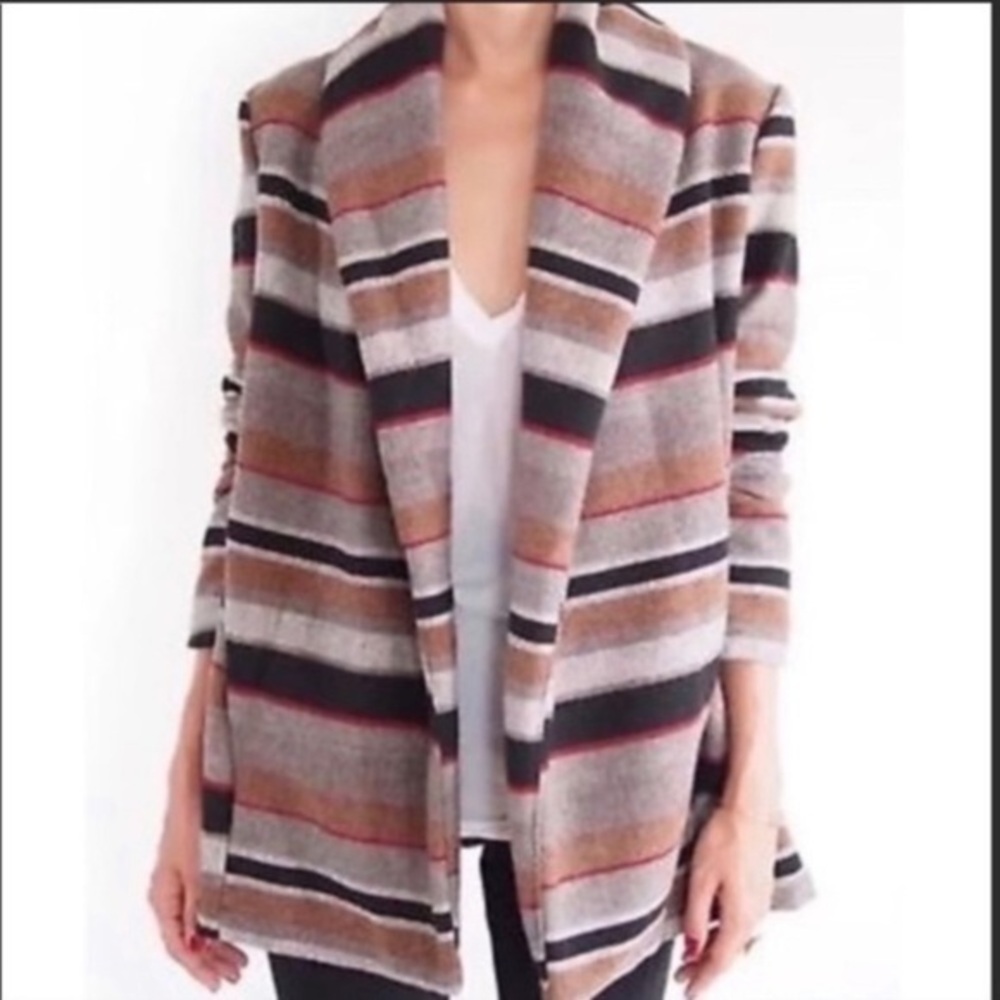 Anthro Otis & Maclain stripe oversized wool jacket